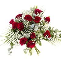 RAMO DE 12 ROSAS rojas NATURALES - ENTREGA EN 24 HORAS -Flores Frescas